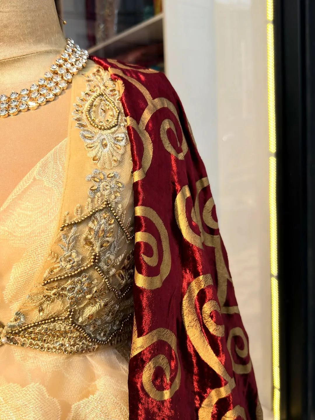 Traditional Embroidered Dress with Cape