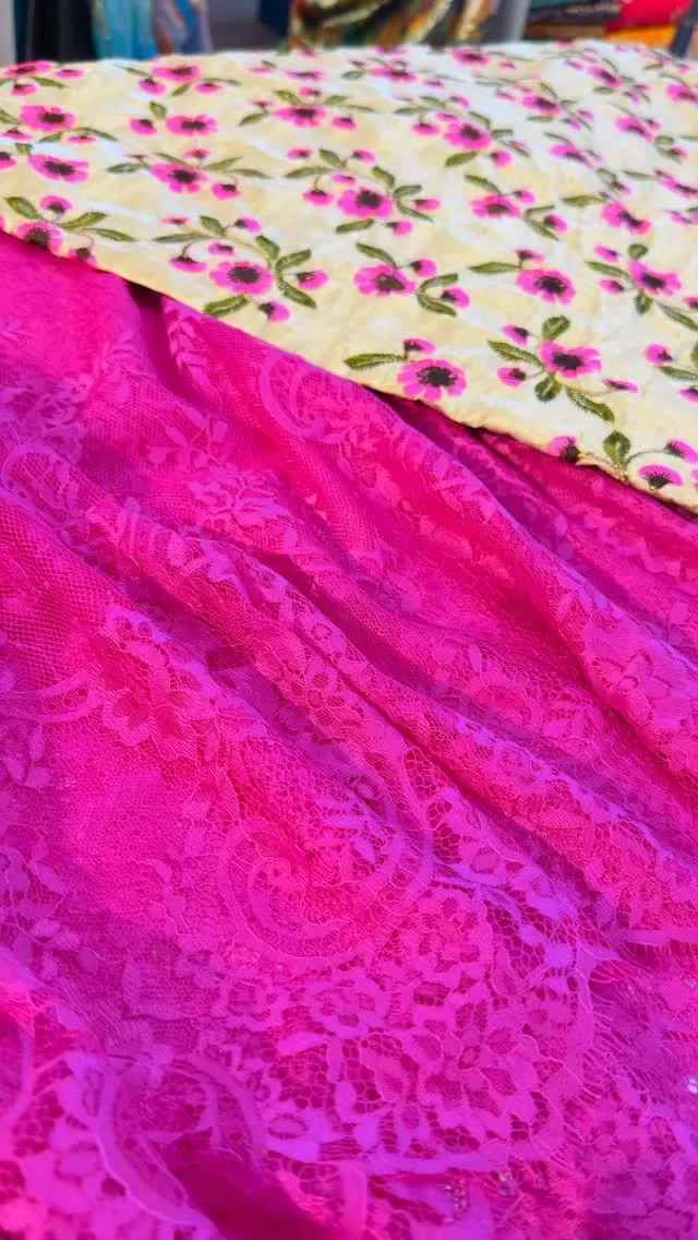 Floral and Lace Fabric Set