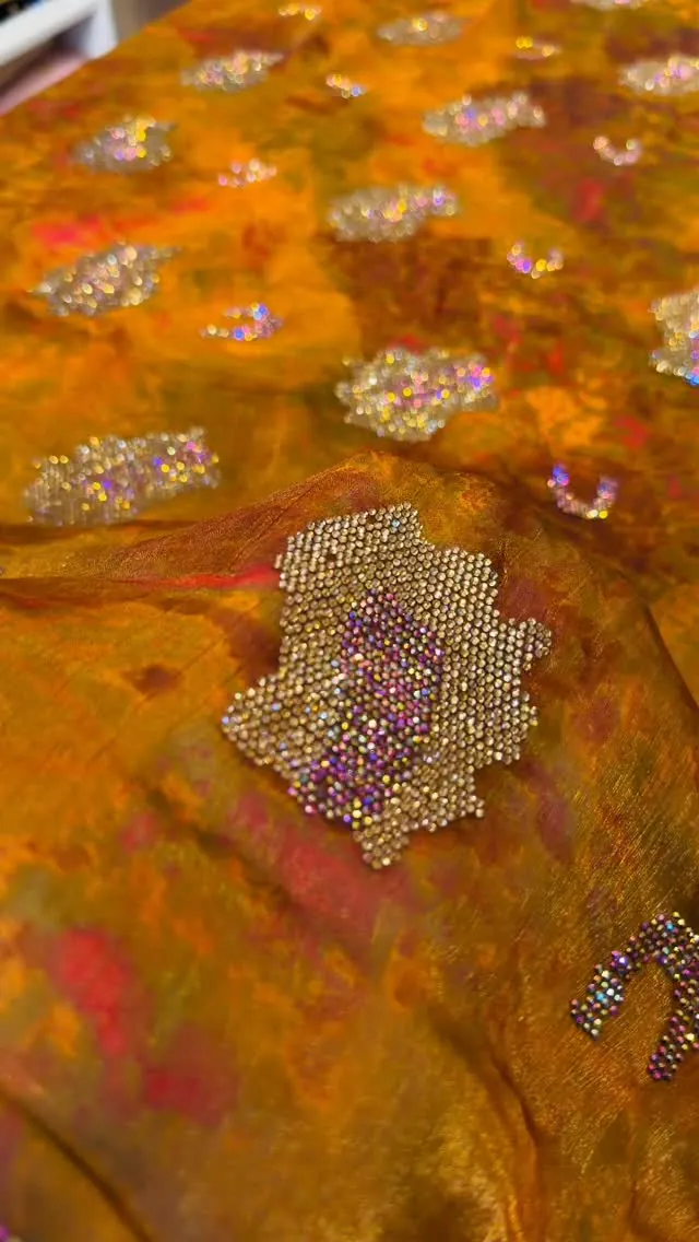 Embellished Orange Dress