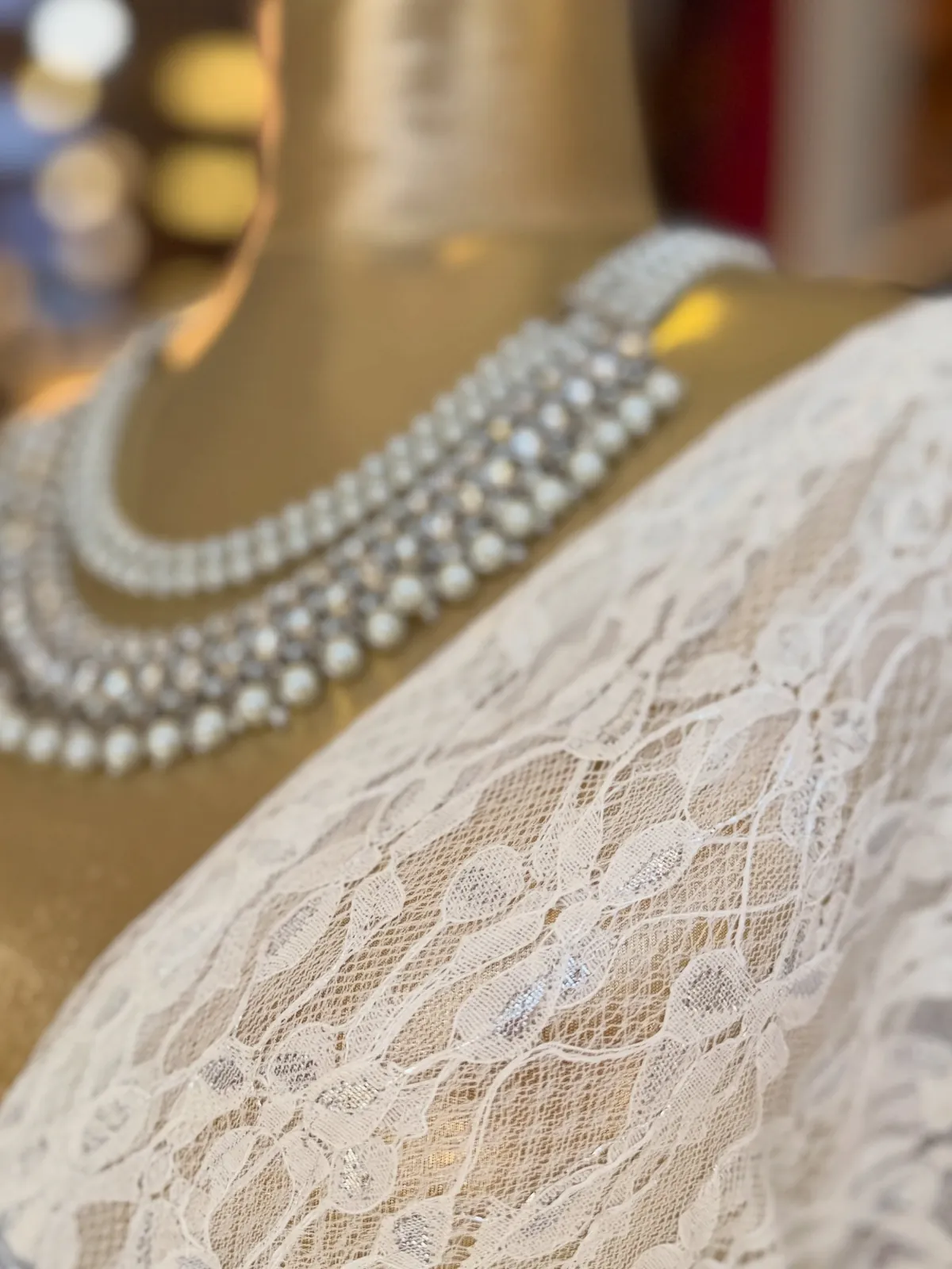 White Lace Evening Dress