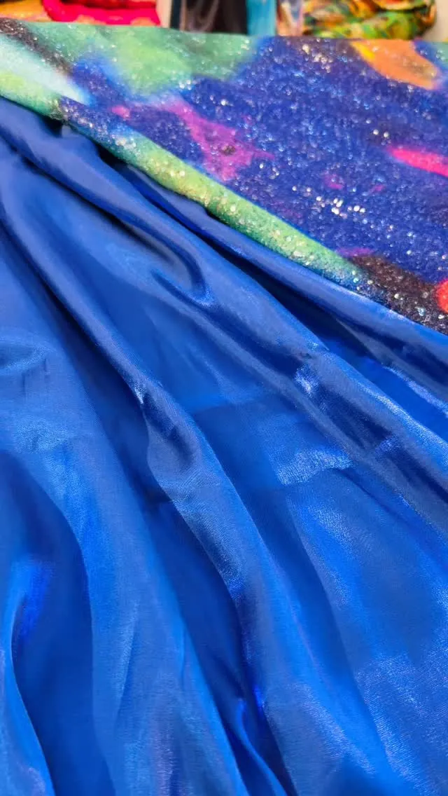 Blue Satin Fabric