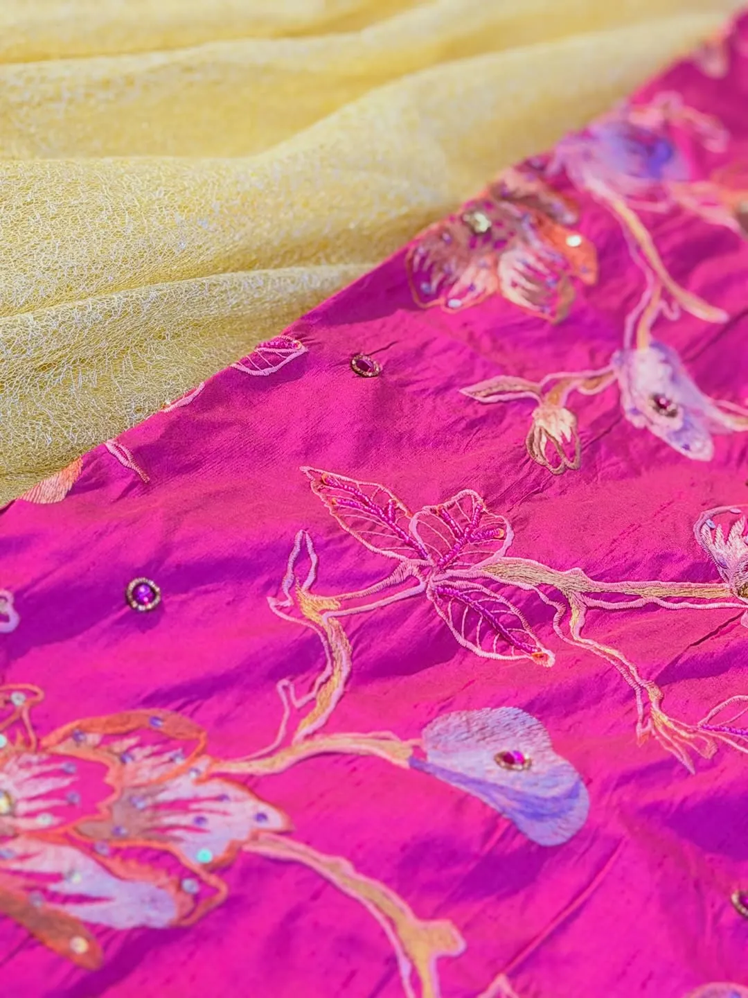 Embroidered Floral Fabric