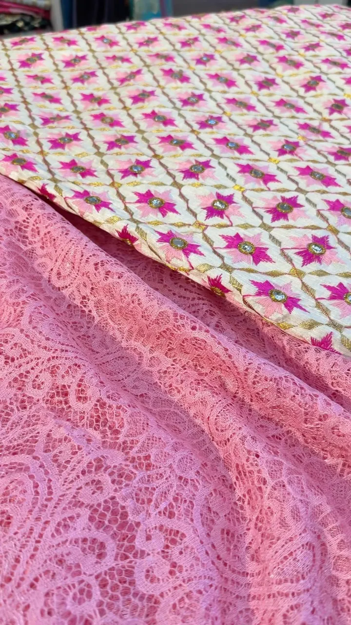 Embroidered Pink Fabric