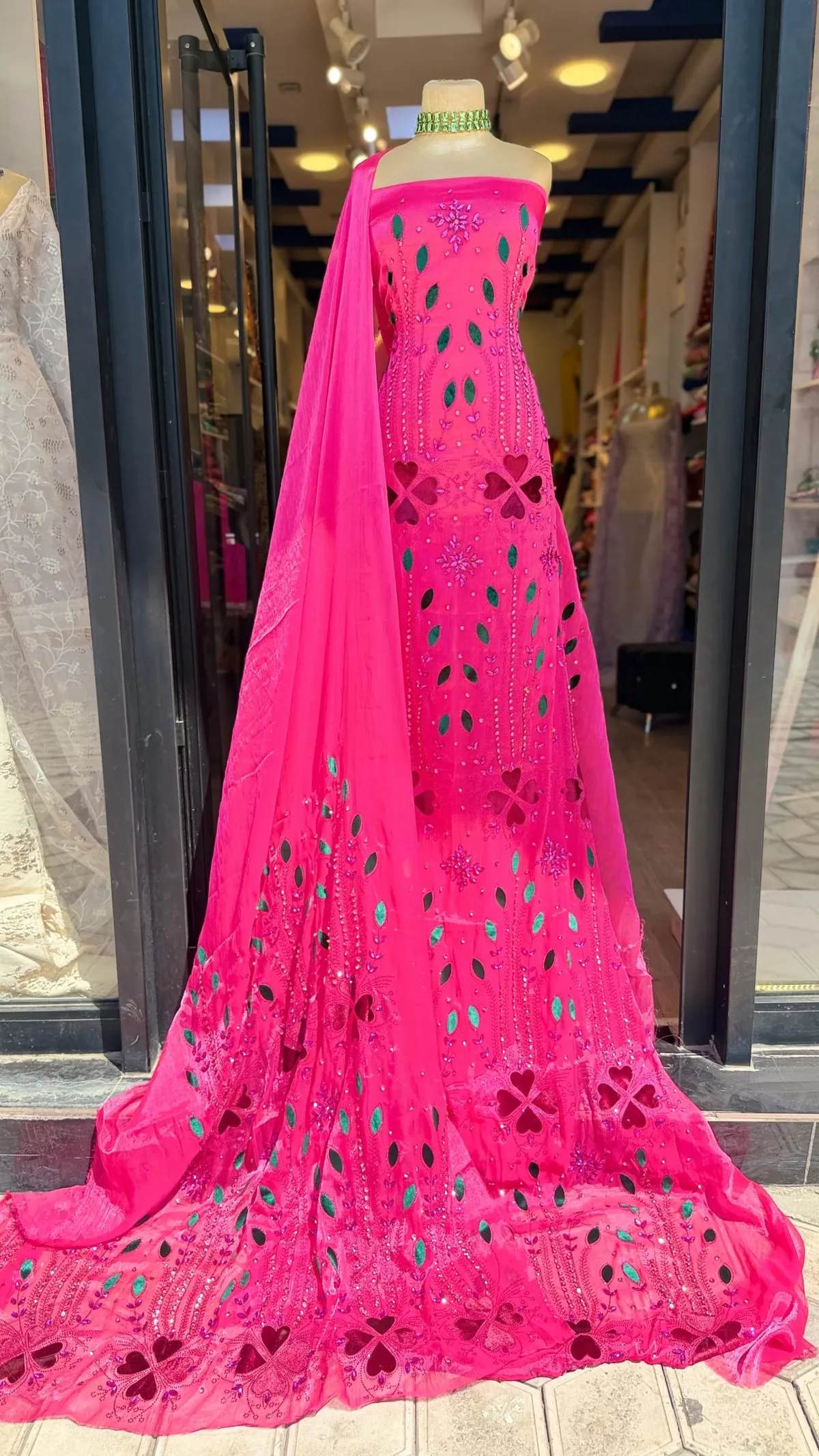 Pink Evening Gown Set