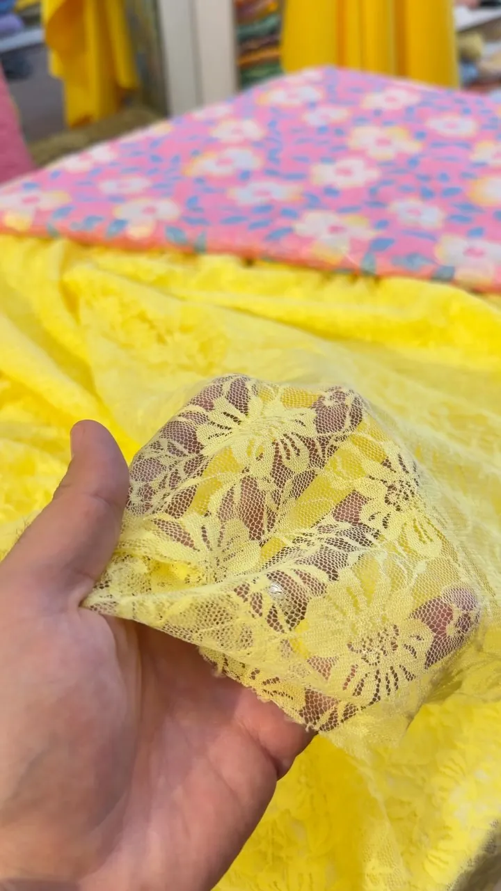 Yellow Lace Fabric