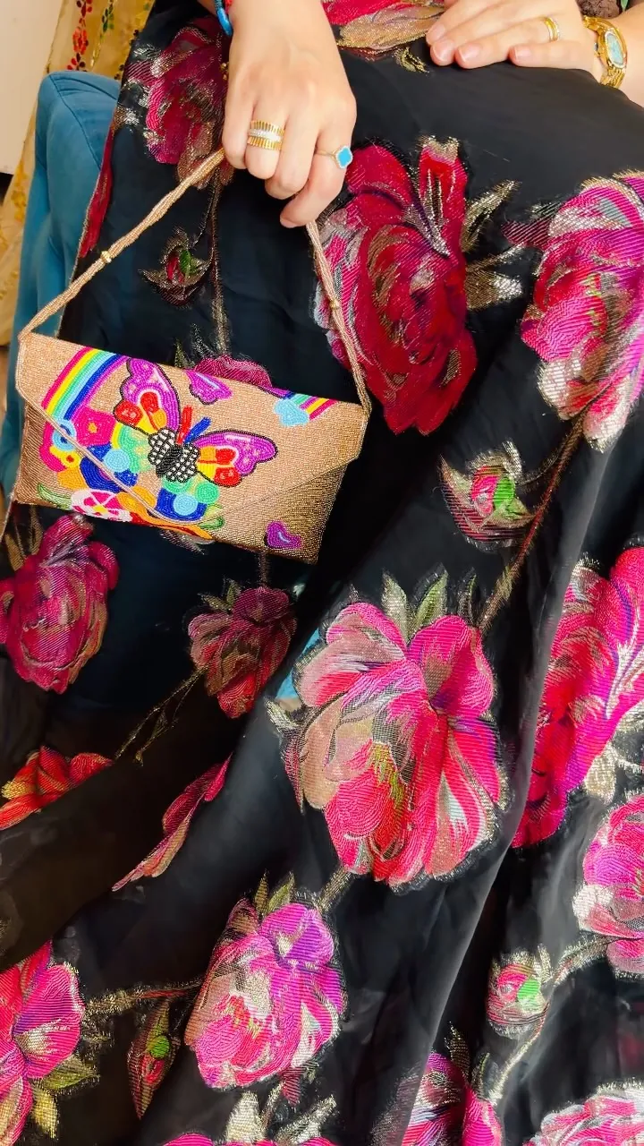 Butterfly Embroidered Handbag