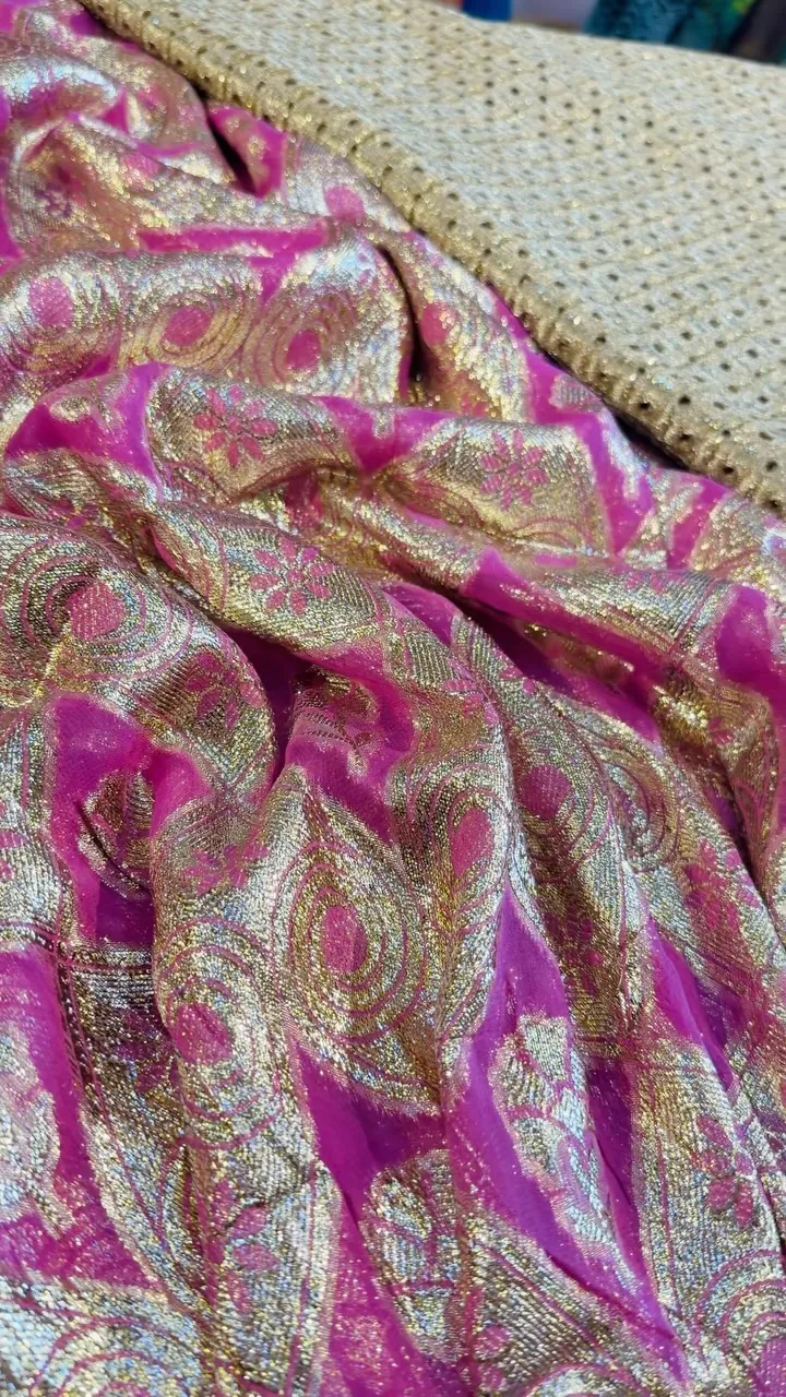 Gold and Pink Patterned Fabric