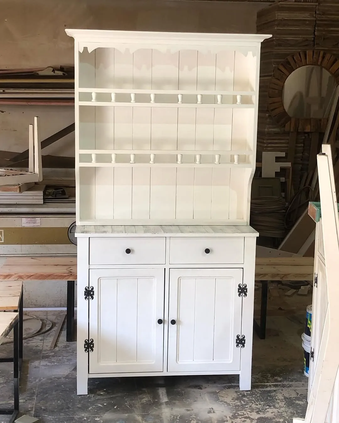 White Wooden Cabinet with Shelves