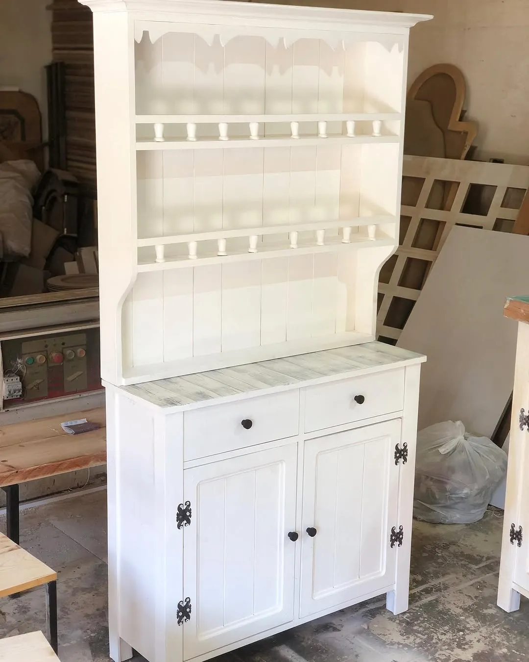 White Wooden Cabinet with Shelves