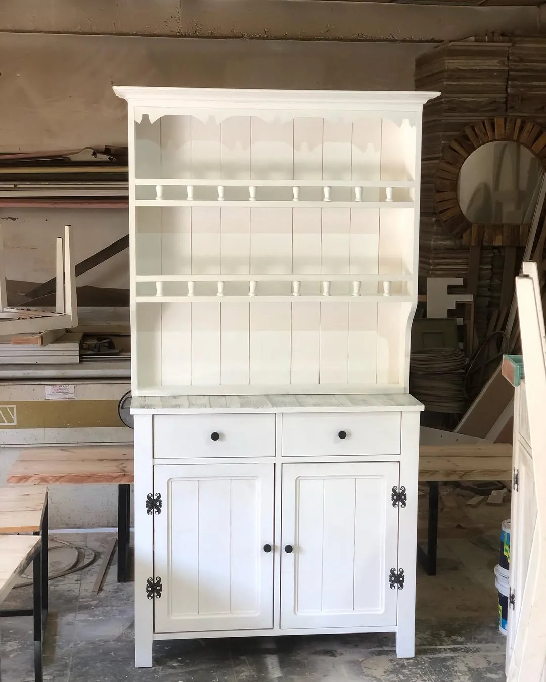 White Wooden Cabinet with Shelves