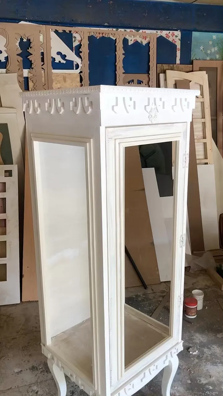 White Decorative Wood Cabinet