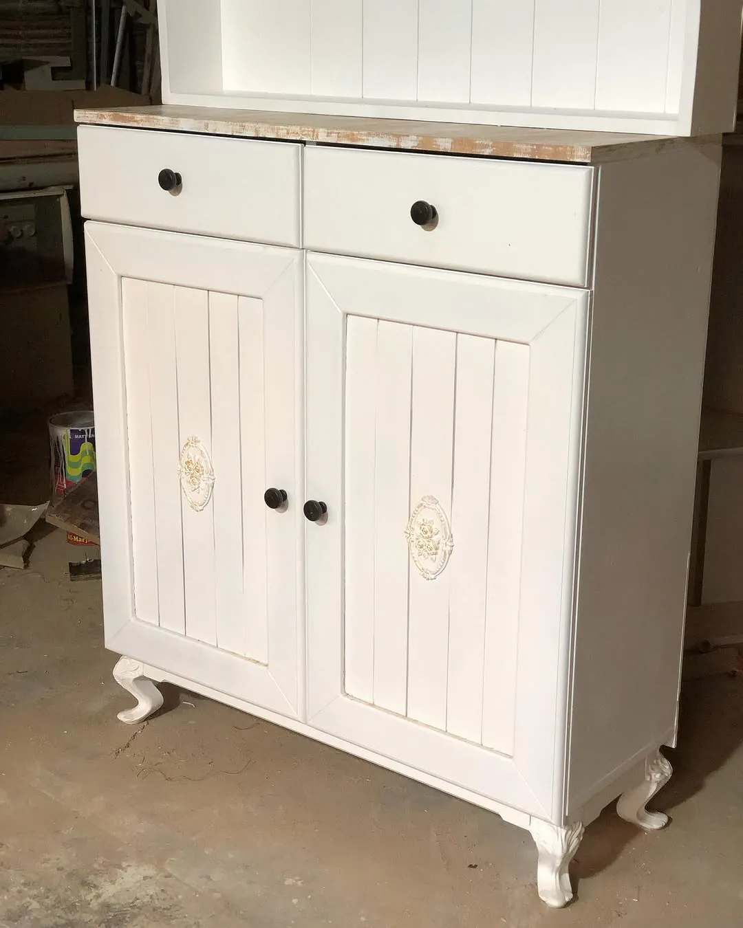 White Wooden Cabinet with Shelves