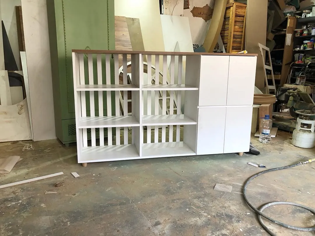 White Modern Sideboard with Shelves