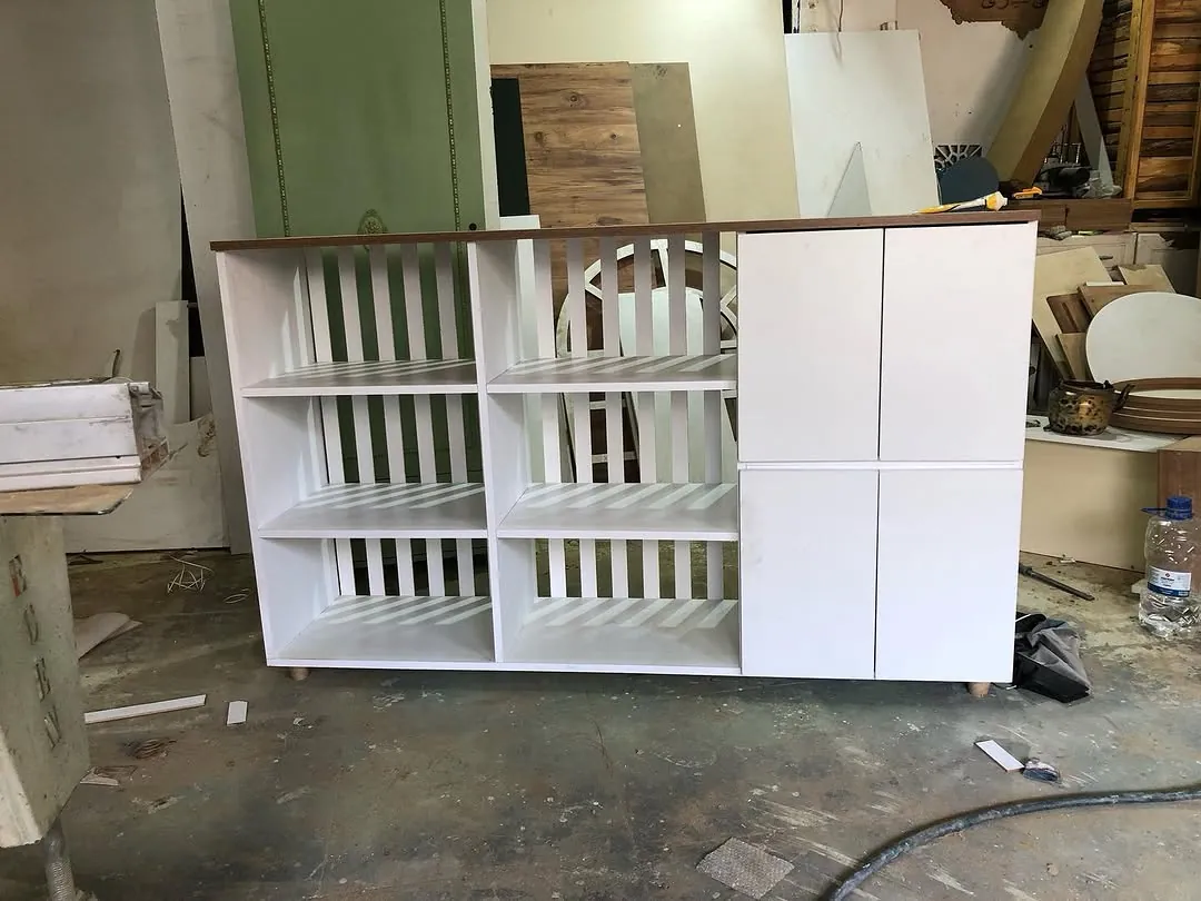 White Modern Sideboard with Shelves