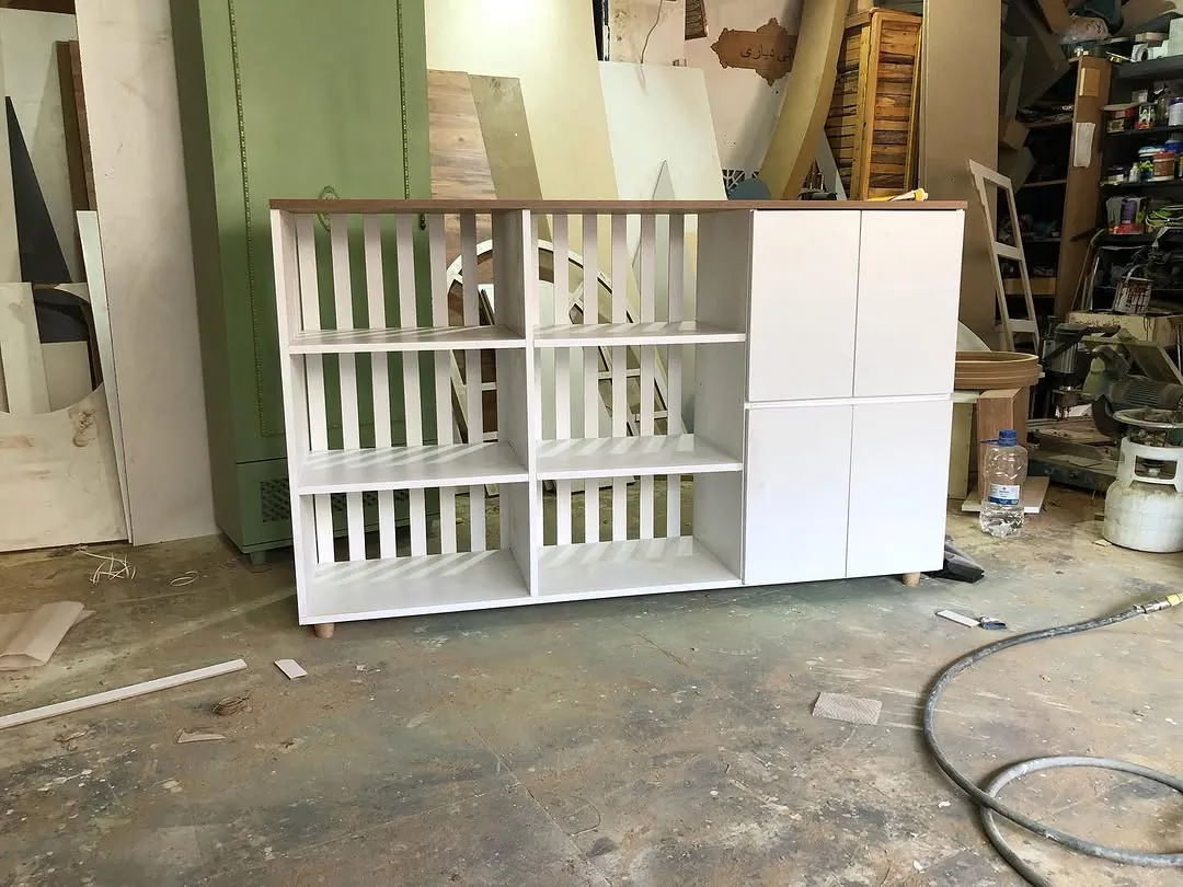 White Modern Sideboard with Shelves