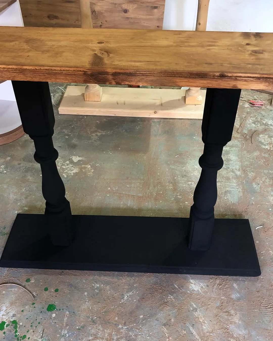 Wooden Console Table with Black Legs