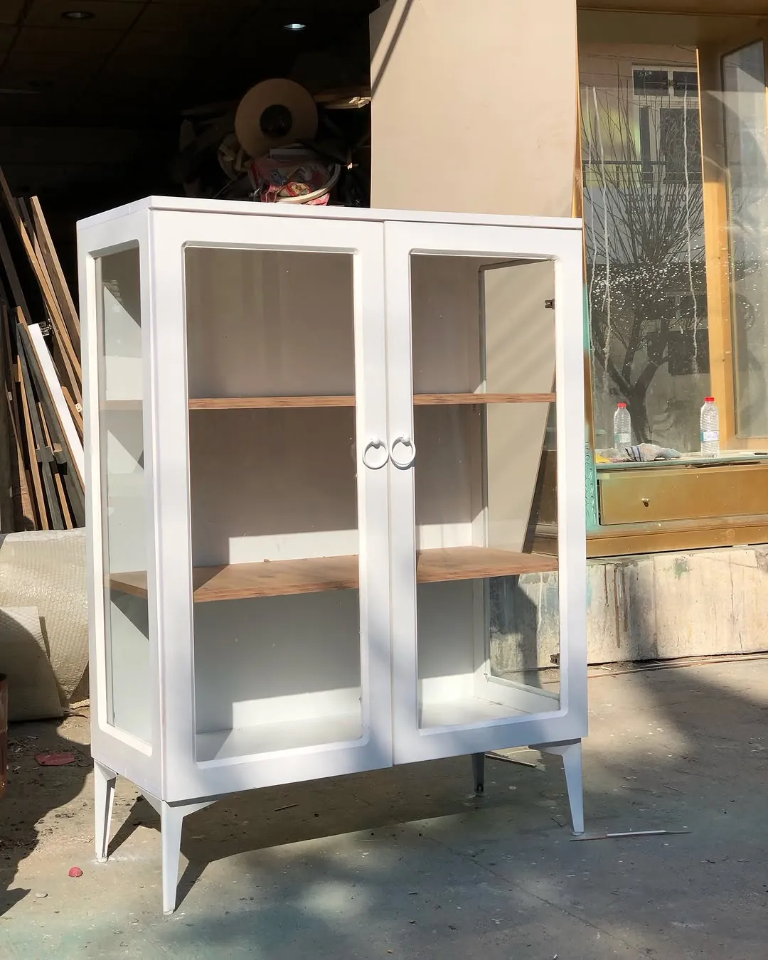 White Glass Display Cabinet