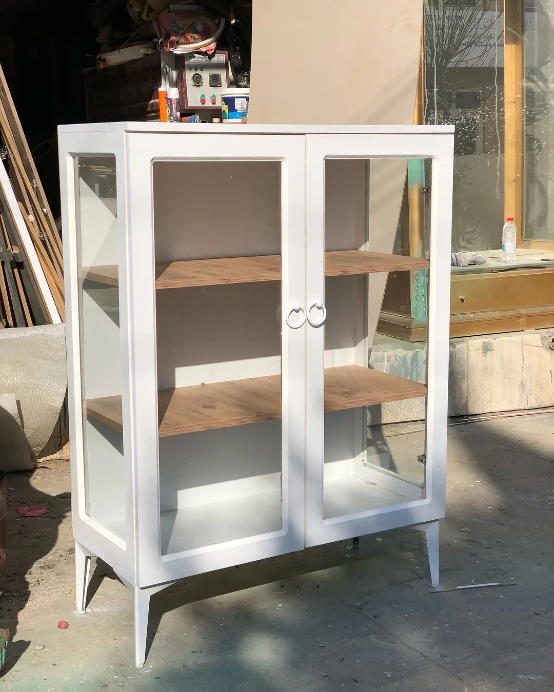 White Glass Display Cabinet