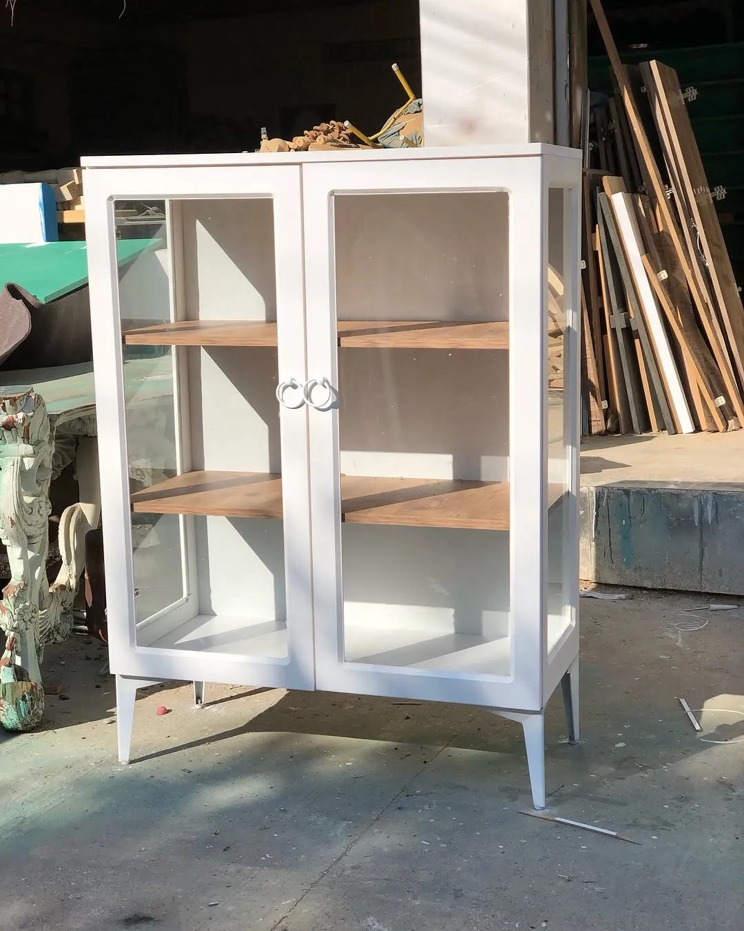 White Glass Display Cabinet