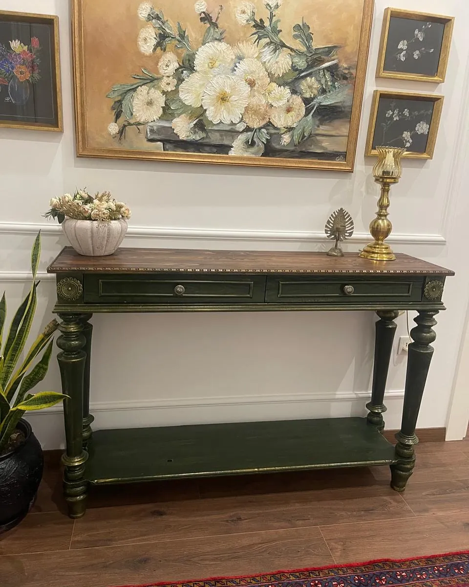 Classic Green Console Table