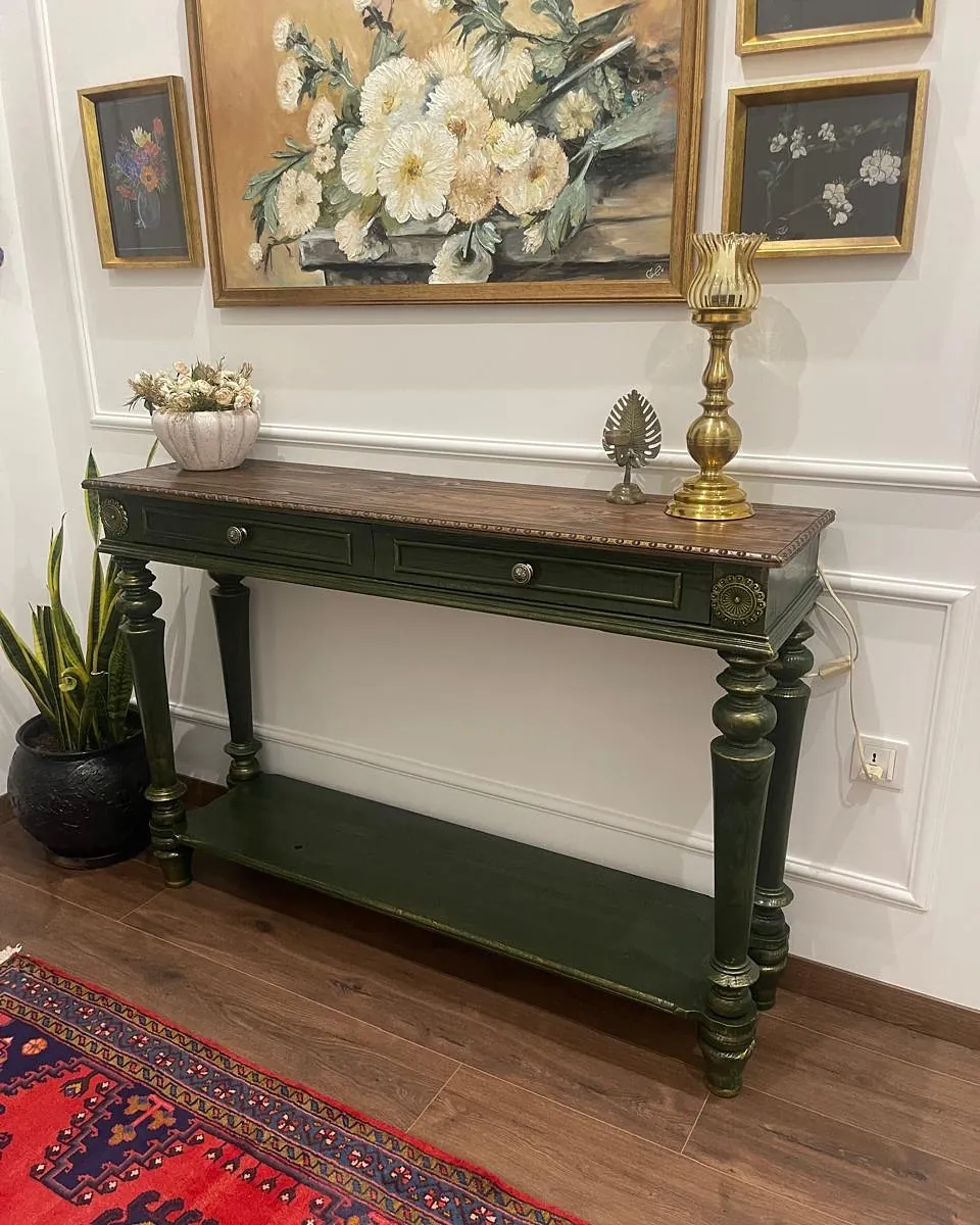 Classic Green Console Table