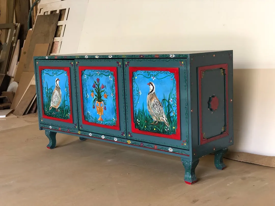 Hand-Painted Decorative Sideboard