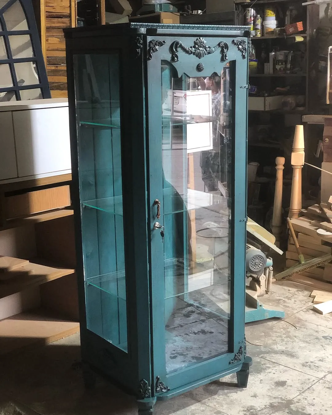 Ornate Glass Display Cabinet