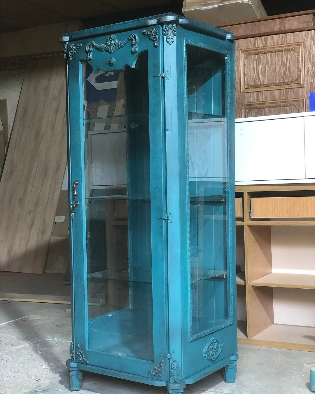 Ornate Glass Display Cabinet