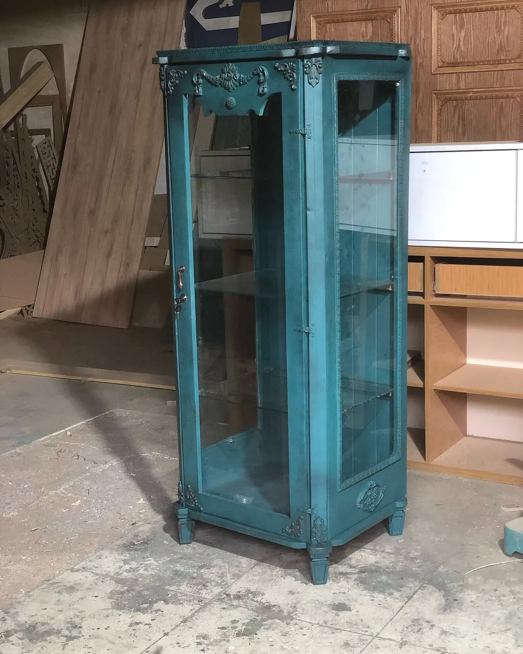 Ornate Glass Display Cabinet