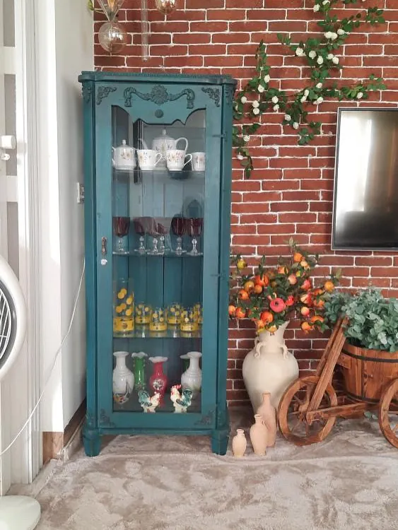 Teal Display Cabinet