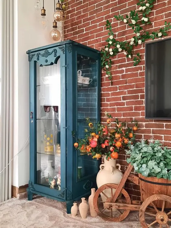Teal Display Cabinet