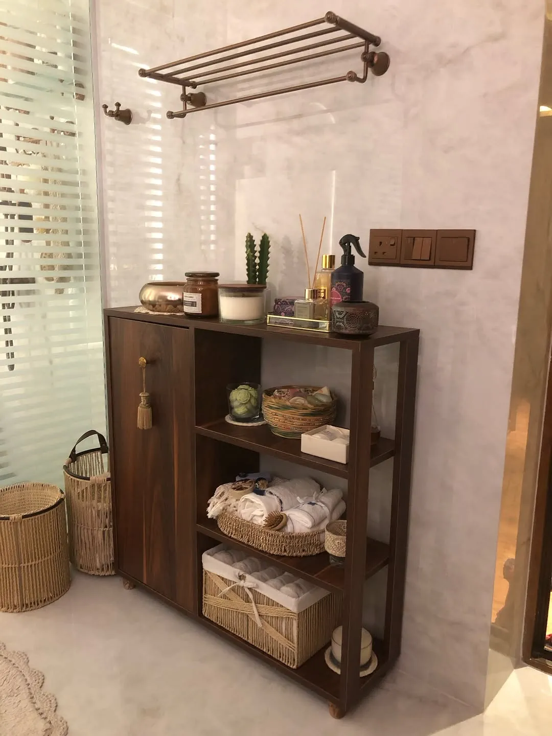 Wooden Bathroom Storage Cabinet
