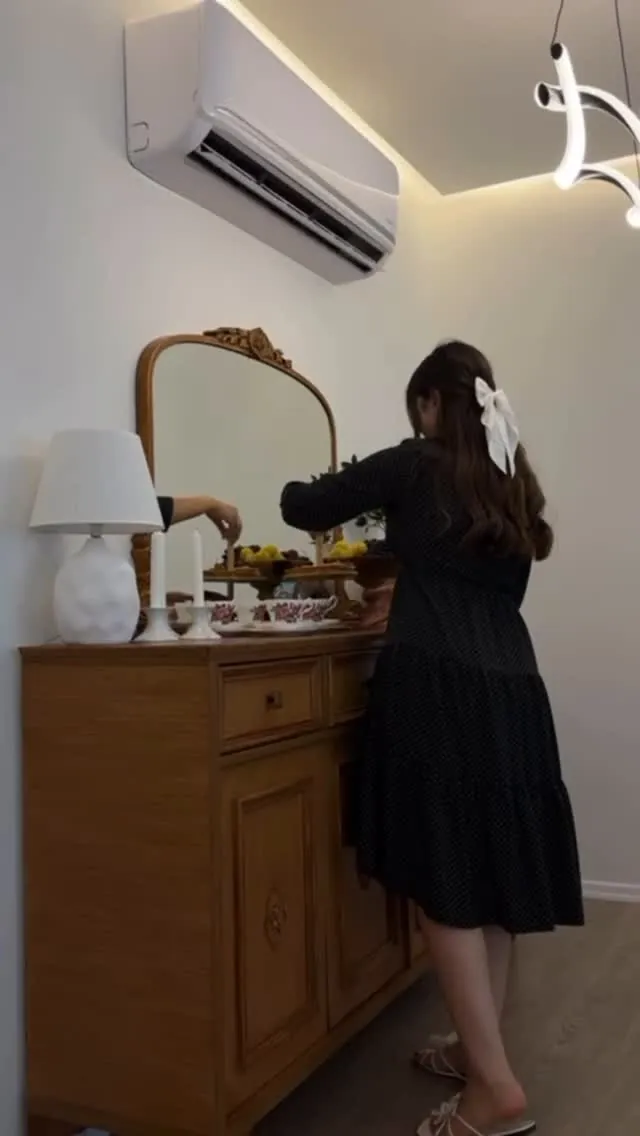 Wooden Dresser with Mirror