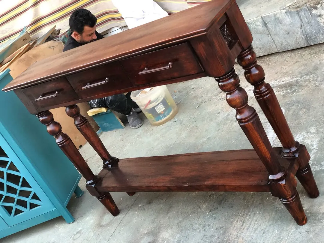 Wooden Console Table with Drawers