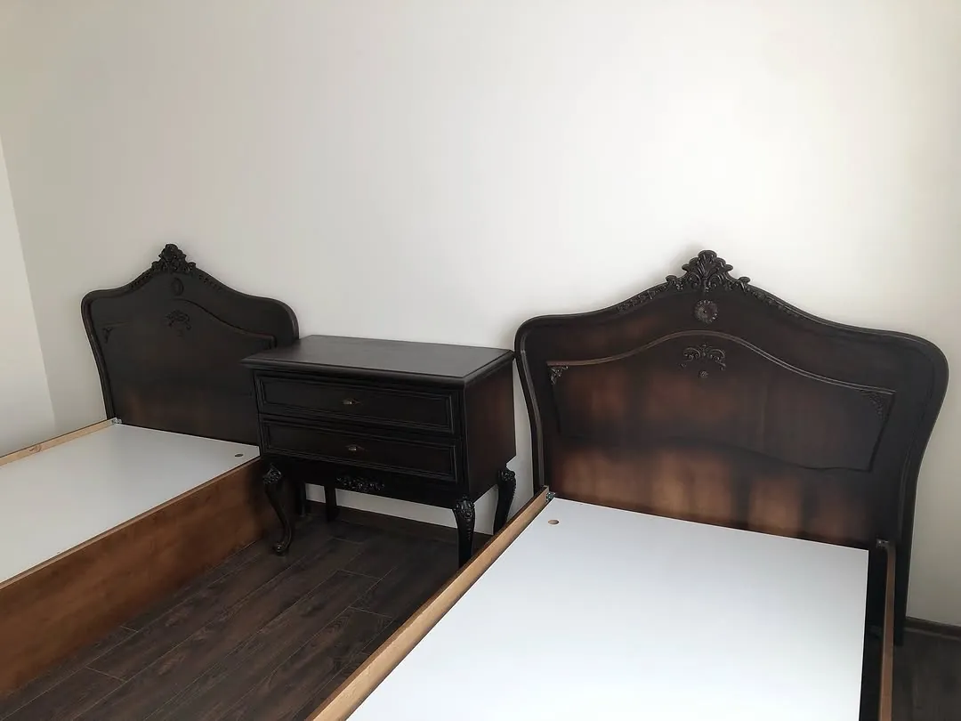 Classic Wooden Single Beds with Nightstand