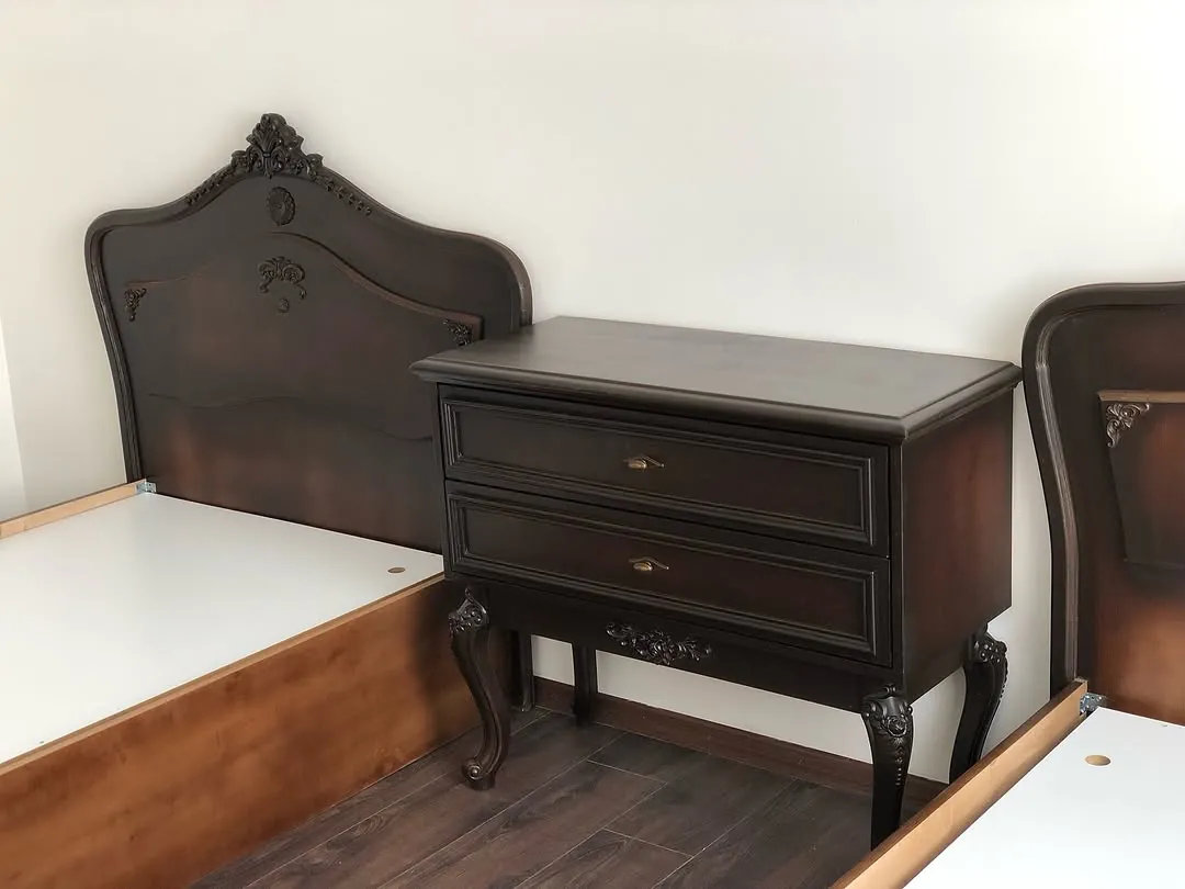 Classic Wooden Single Beds with Nightstand