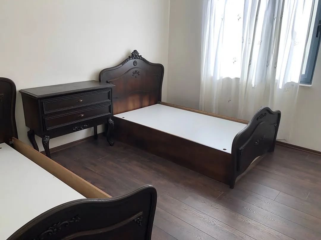 Classic Wooden Single Beds with Nightstand