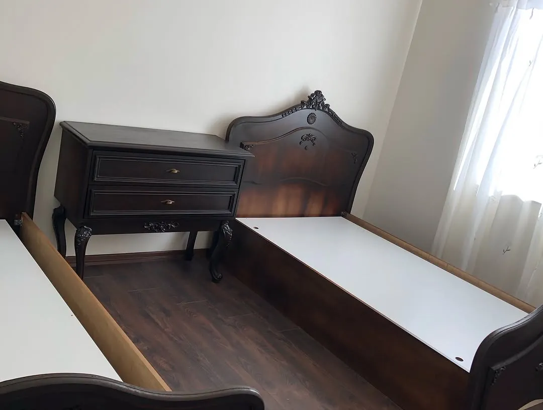 Classic Wooden Single Beds with Nightstand