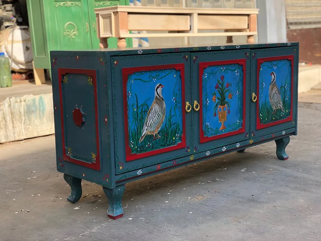Hand-Painted Decorative Cabinet