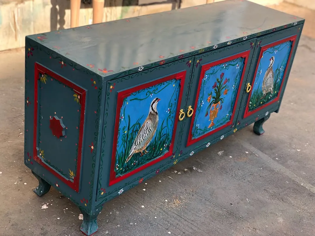 Hand-Painted Decorative Cabinet