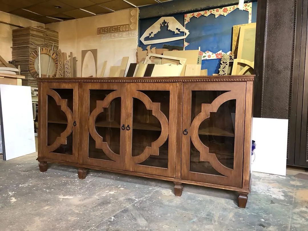 Wooden Vanity Dresser with Mirror