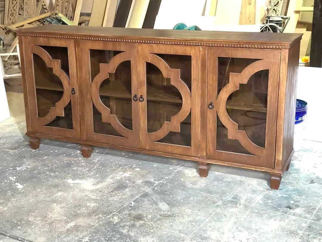 Wooden Vanity Dresser with Mirror