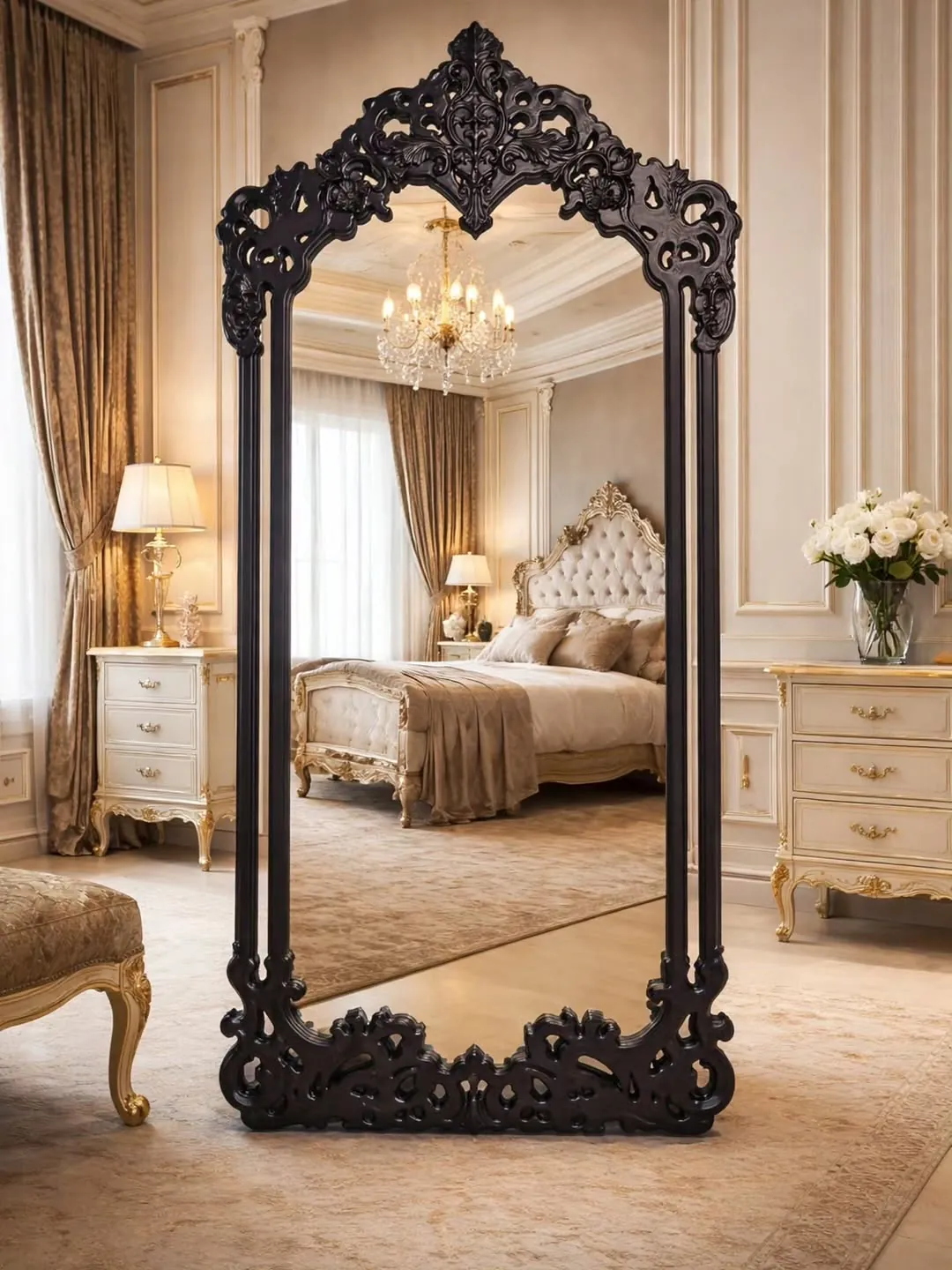 Ornate Decorative Full-Length Mirror