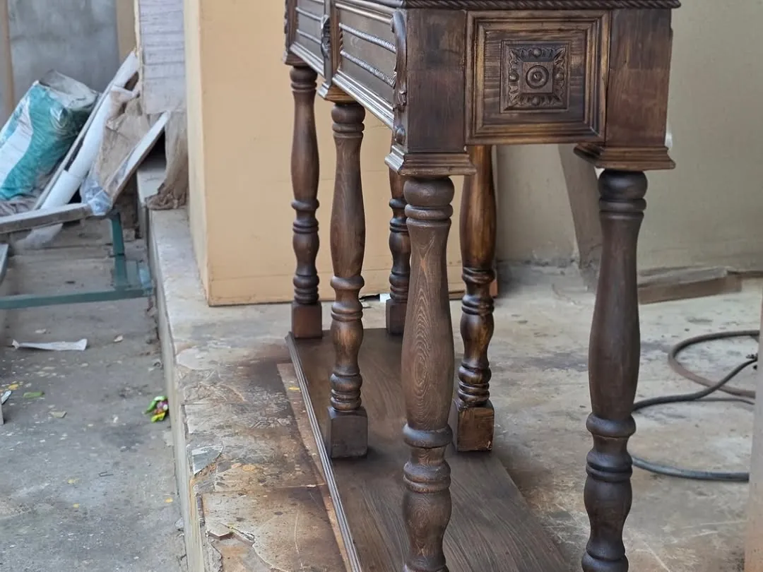 Handcrafted Artistic Wooden Console Table