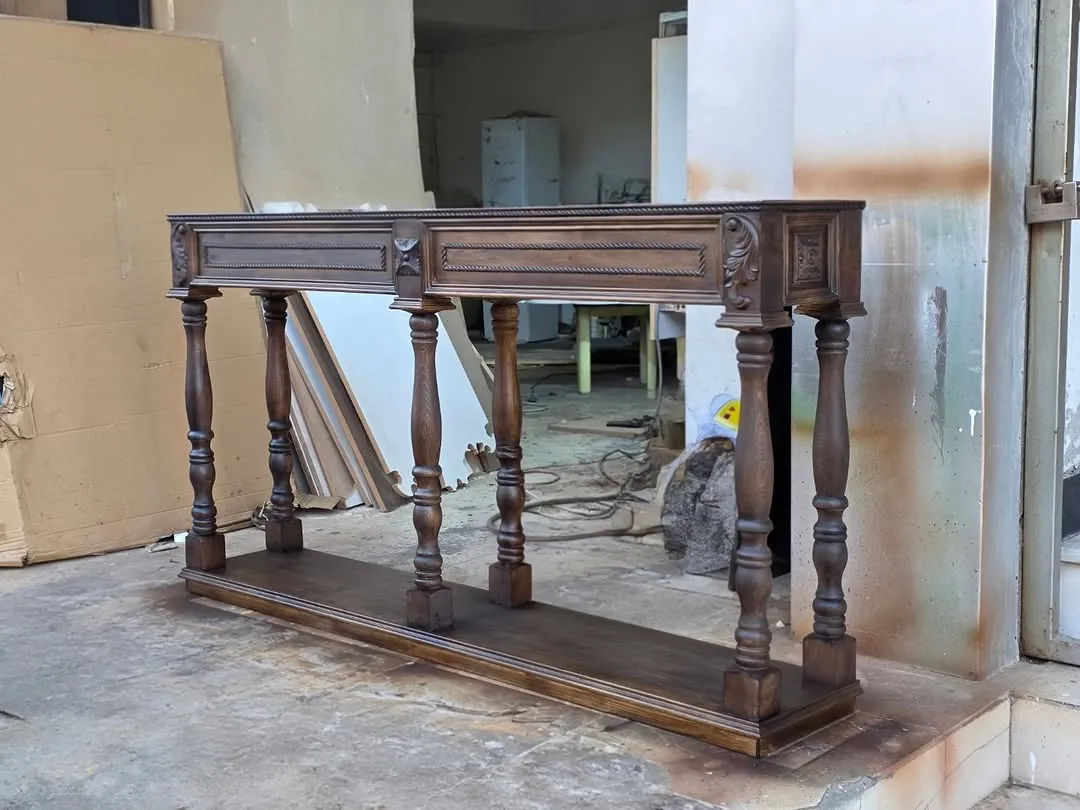 Handcrafted Artistic Wooden Console Table