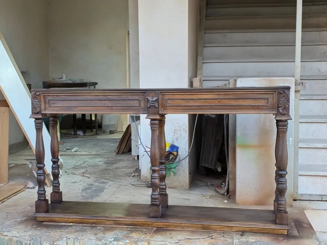 Handcrafted Artistic Wooden Console Table