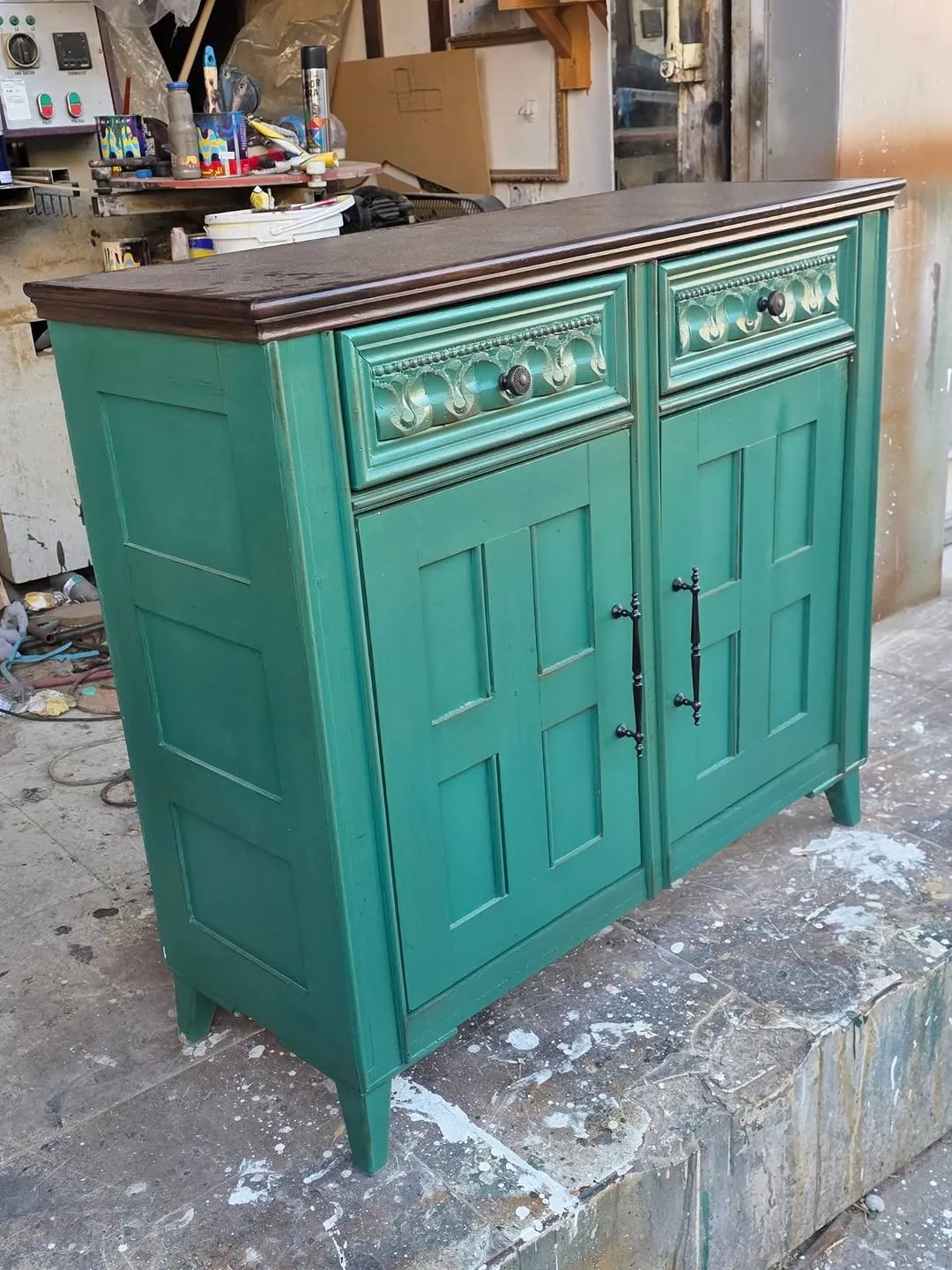 Green Wooden Cabinet