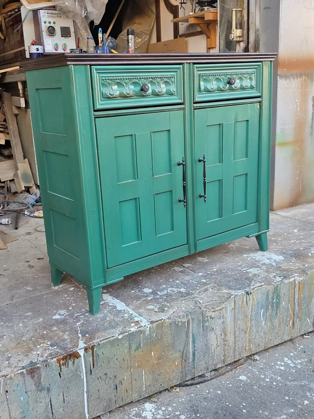 Green Wooden Cabinet