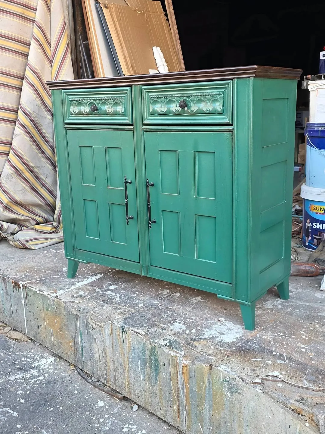 Green Wooden Cabinet