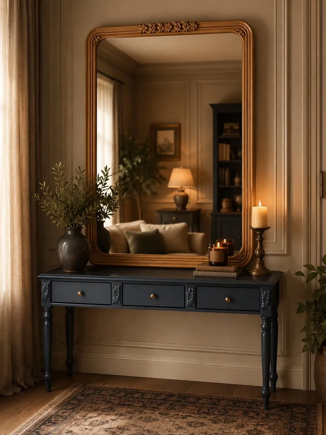 Classical Dressing Table with Mirror